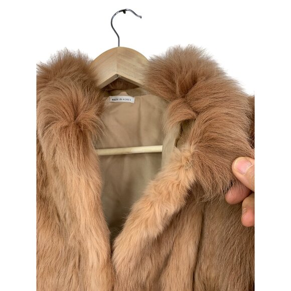 Vintage 80s Genuine Rabbit Tan Fur Jacket Korea Size Large RH10472 GUC - Picture 6 of 13